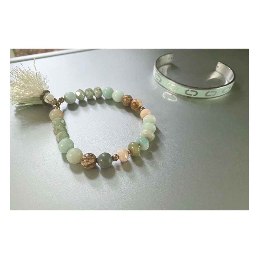 🍃 Mint Beaded Bracelet & Bangle 🍃